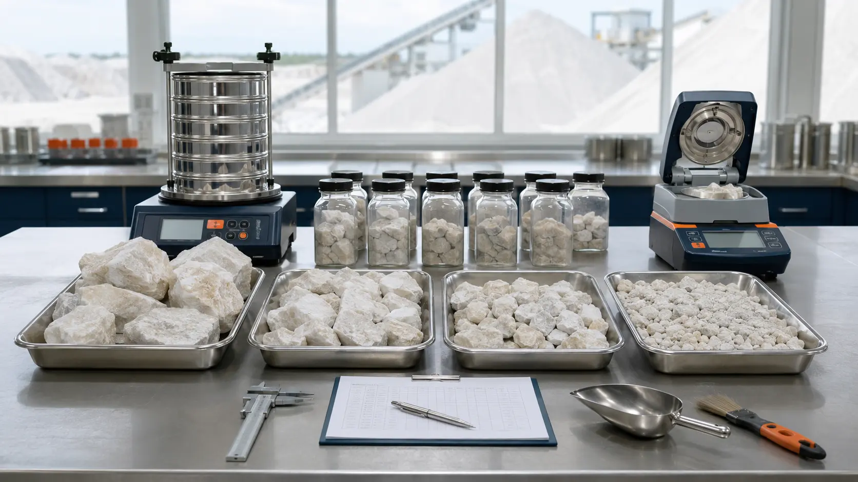 Quality inspection and size review of natural gypsum lumps